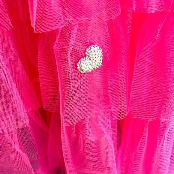 ReginaS2 Pink Tulle With Elastic Waist on Heart Pearls by REGINA - Picture 3 of 3